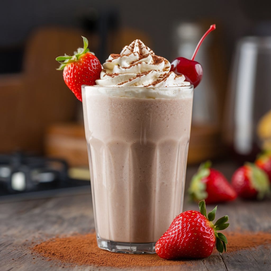 A glass with a Formula 1 Select Healthy Meal Nutritional Shake