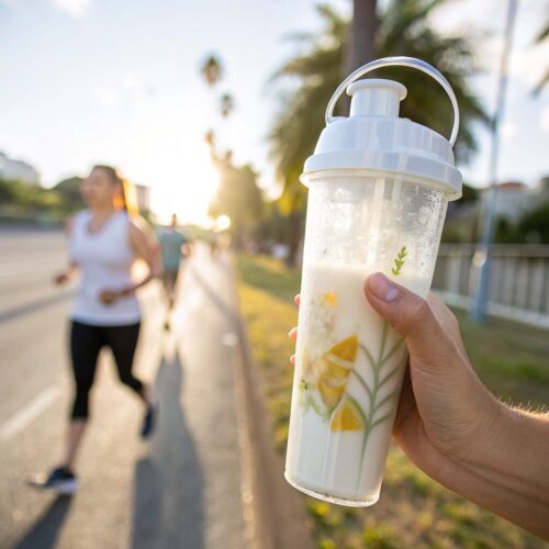 Sports lifestyle with fiber drink